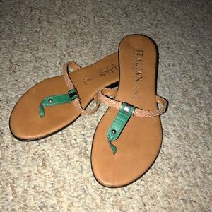 Italian Leather and Turquoise Sandals
